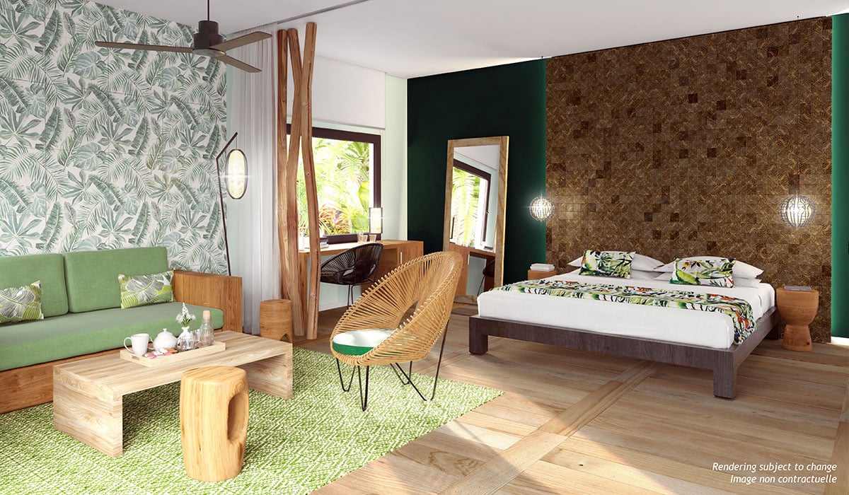 Michès Playa Esmeralda in the Dominican Republic Emerald_Jungle_Bedroom Rendering