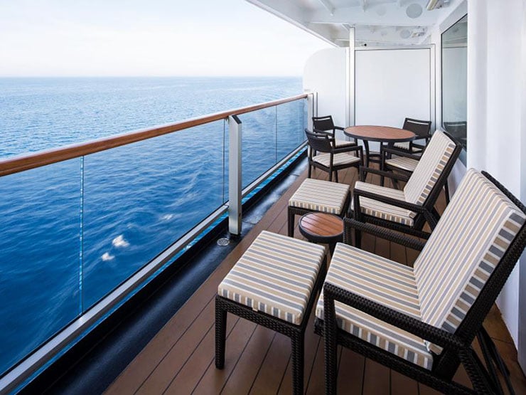 Holland America Cruise Ship deck overlooking the ocean 