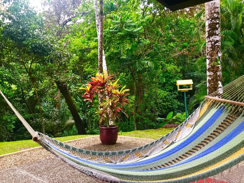 El Otro Lado Panama hammock in front of jungle