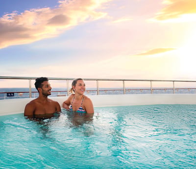 Couple in balcony pool