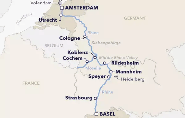Rhine River Cruise Map