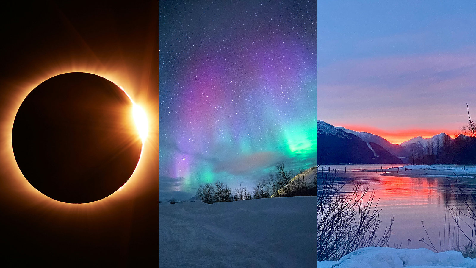 three skies collage