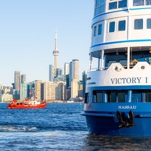 Victory I with the CN Tower and Toronto skyline
