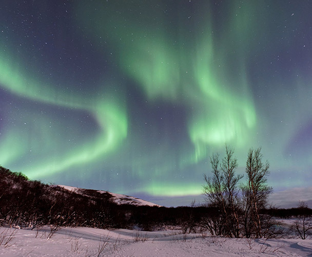 Aurora Borealis, Northern Lights Winter Sky