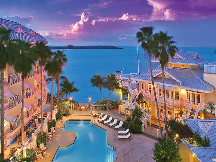 Hyatt Centric Key West Resort & Spa Florida aerial view of hotel pool and ocean 