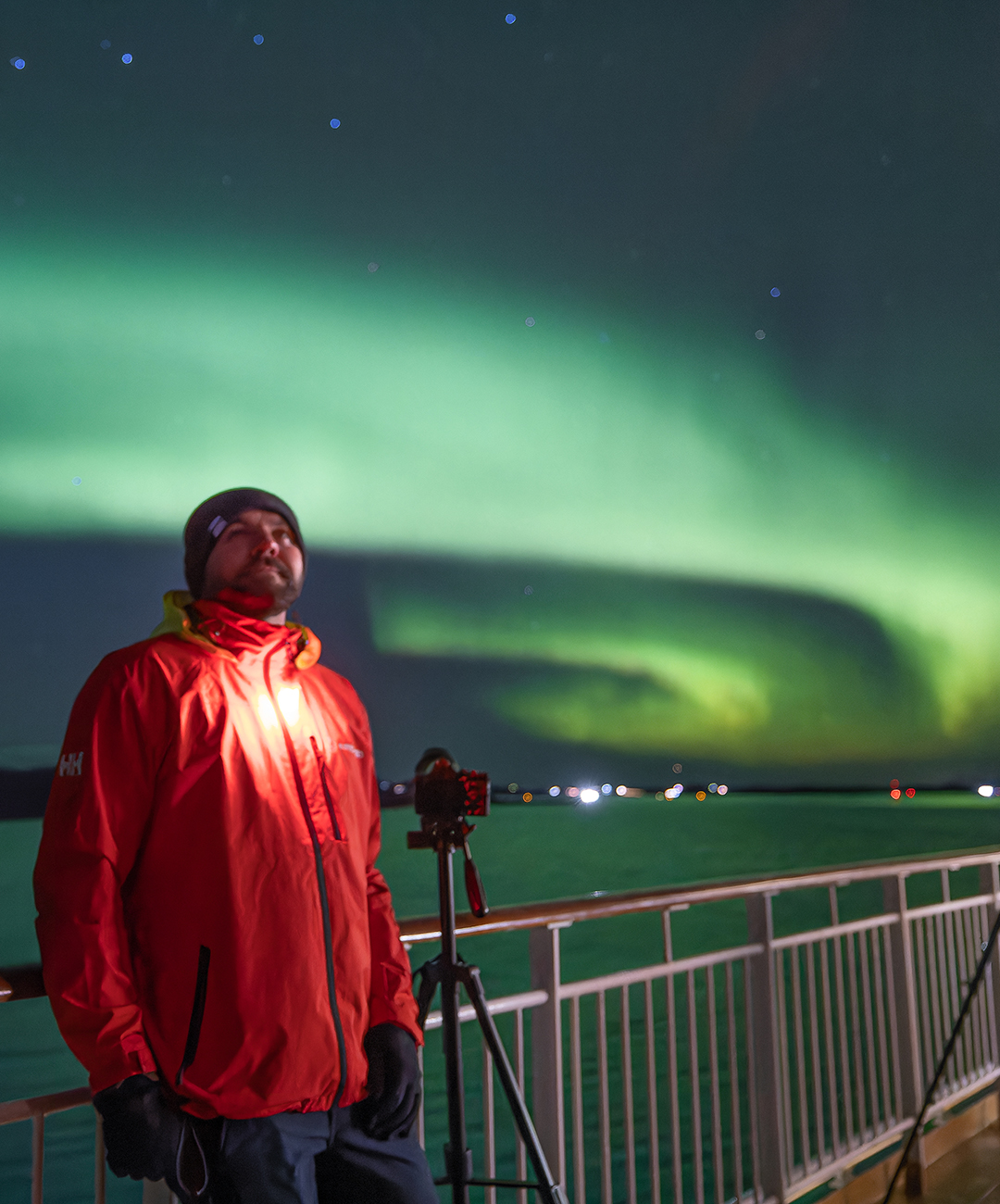 Tom Kerss, Hurtigruten Chief Aurora Chaser, onboard Hurtigruten